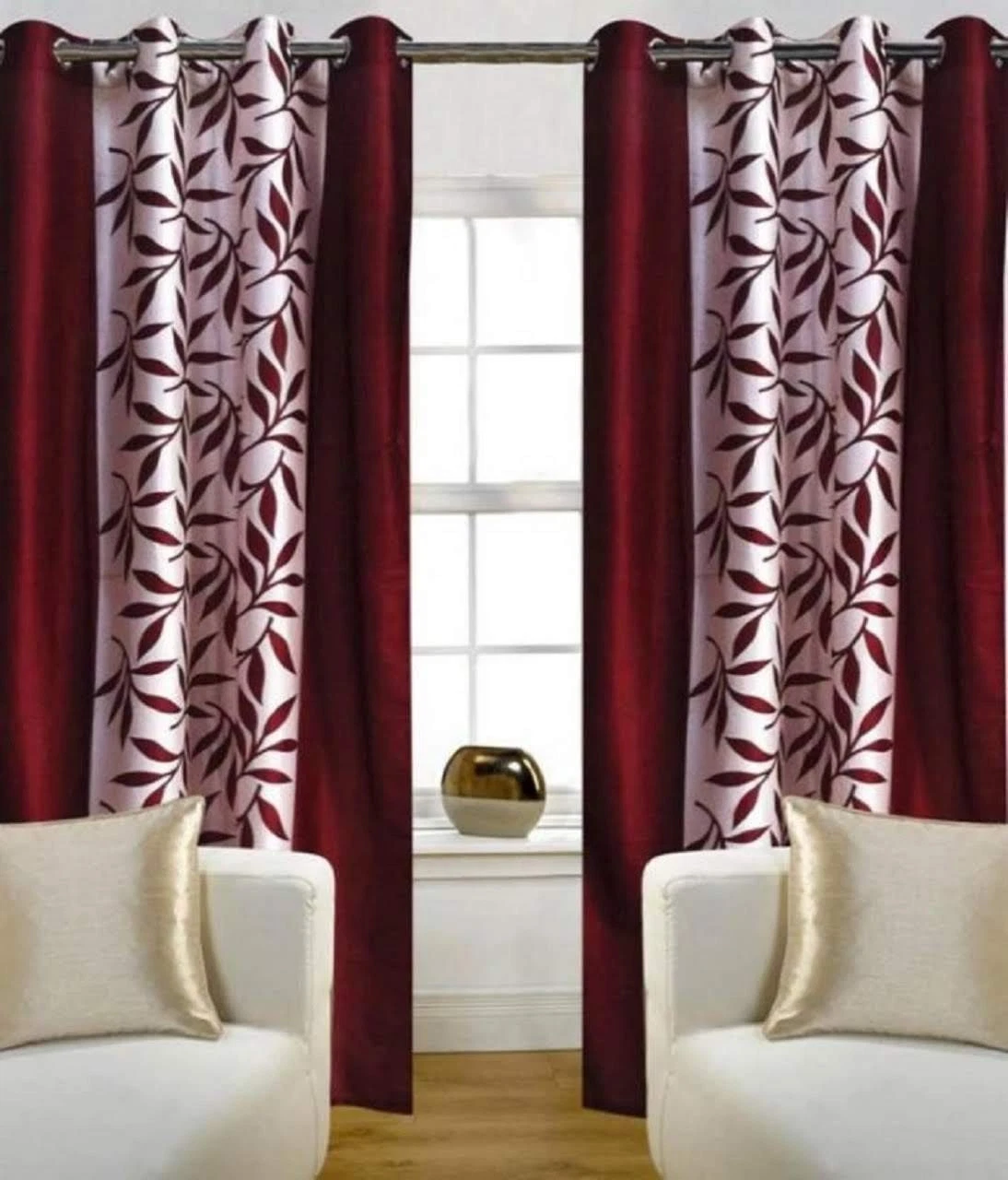 New Polyester Curtain Set Long Door 9 Feet Pack of 2