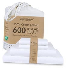 100 Cotton Sheets for Size Bed - 600 Thread Count Bed Queen Hotel White Solid