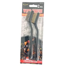 Brass, Stainlesssteel Multi-Purpose Wire Brush Set with Curved Handle Grip: 2CT