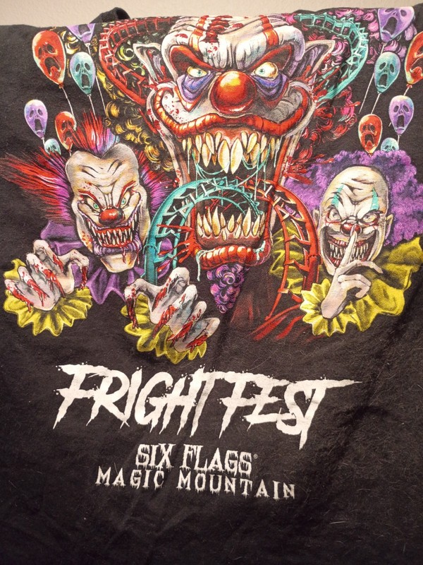 2022 Six Flags FRIGHT FEST Clown Scare Squad Limited Edition T Shirt Size Medium