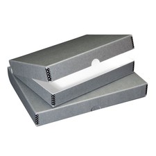 Lineco Archival Folio Storage Boxboard, Acid-Free, Metal Edges, Gray