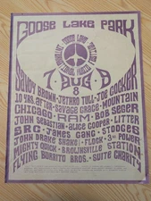  A pair of posters of goose lake mi festival. One purple ink and one black ink