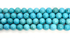 Bright Blue Turquoise Howlite Round Beads 17.5 mm 22 Pieces