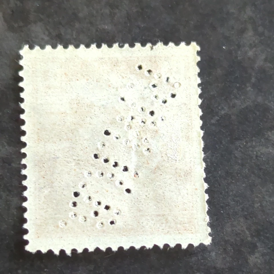 Hungary, Scott says not issued, Harvesting Wheat, 1919-1920, RARE PERFIN CANCEL  - Image 2 of 2