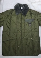 RefrigiWear Jacket Mens L Insulated Iron Tuff Workwear Arctic Sage Fleece Collar