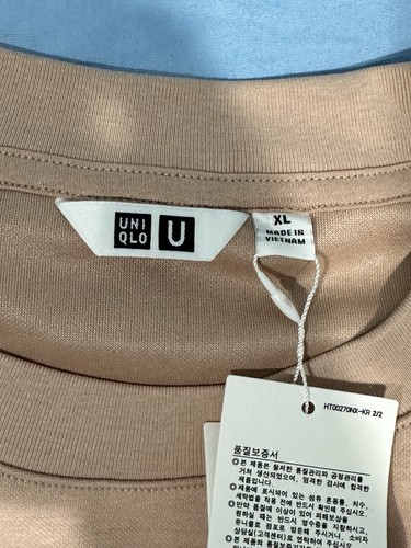 TALLA XL NUEVA CON ETIQUETAS Uniqlo AIRism Algodón Camiseta Grande Melocotón Gran Tamaño Cuello Redondo - Imagen 4 de 10