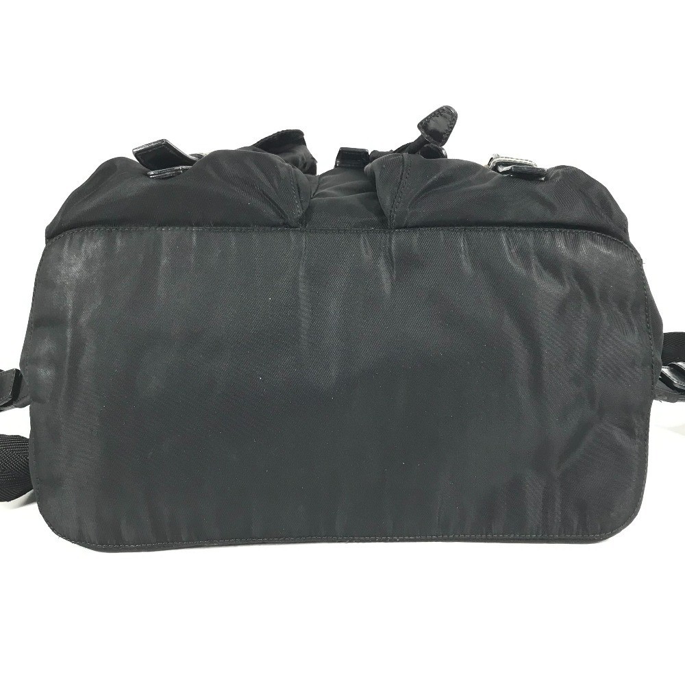 PRADA Triangle Logo Plate Bag Backpack Rucksack Black Unisex Used from japan thumbnail 5