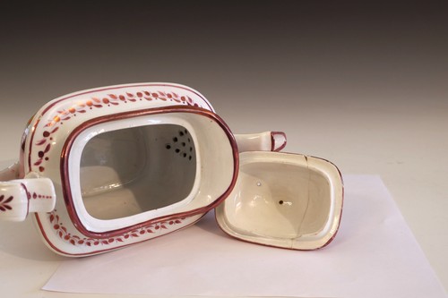 Ancienne théière anglaise en faïence lustre rose Gumnuts pour Australie début 19ème - Photo 5/13
