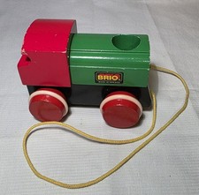 Vintage Brio Pull Along Wooden Train Engine Locomotive Toy Sweden