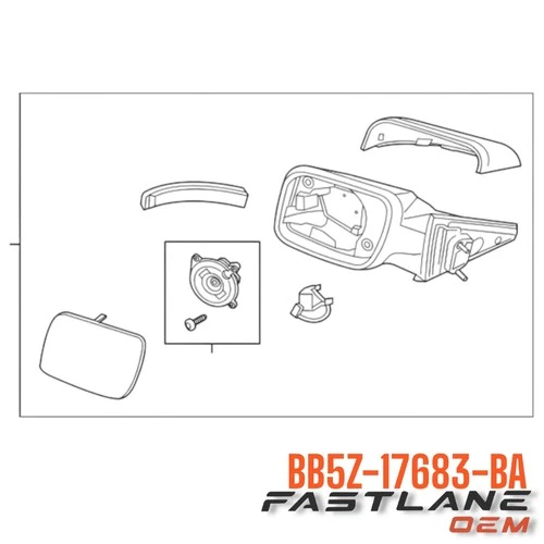 2011-2015 FORD EXPLORER LEFT REAR VIEW OUTER MIRROR ASSY NEW OEM BB5Z-17683-BA