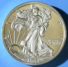 WALKING LIBERTY HALF DOLLAR TRIBUTE – 2 TROY OUNCE .999 FINE SILVER – 39MM