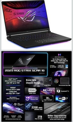 ASUS ROG Strix SCAR 18 (2025) Gaming Laptop, 18  Nebula HDR 16:10 2.5K... 