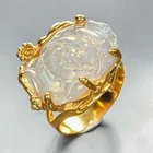 AAA Carving 22 ct Natural Labradorite Ring 925 Sterling Silver Size 7 /R453813