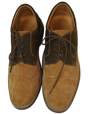 GH Bass Piedmont Brown Suede & Corduroy Oxfords Shoes Men display picture 1