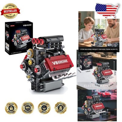 Detailed V8 Engine Building Set - Interactive Educational Toy