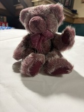 Purple Russ Berrie Boysenberry 9" Sitting Teddy Bear Winter Valentine Decor