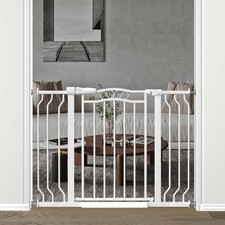 Fairy Baby 33.9-43.3" Extra Wide Auto Close Metal Child Safety Gate Pressure Mou