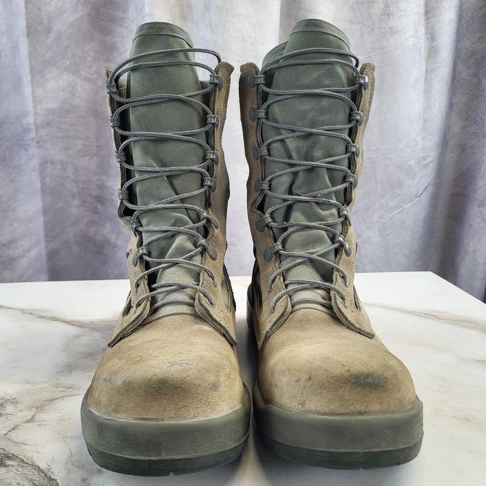 Belleville 600 ST Steel Toe Combat Boots Vibram Sole Olive/Tan Size 9 R USA - Image 3 of 4