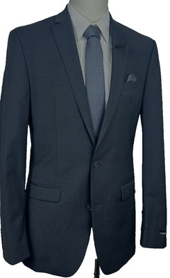 Bar III Men s Suit Jacket 38L Dark Gray Slim Fit Active Stretch Wool NWT