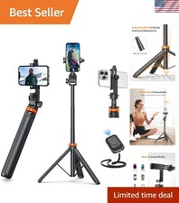 Newest iPhone Tripod Stand, EUCOS 62" Phone Tripod Selfie Stick with Remote Shut