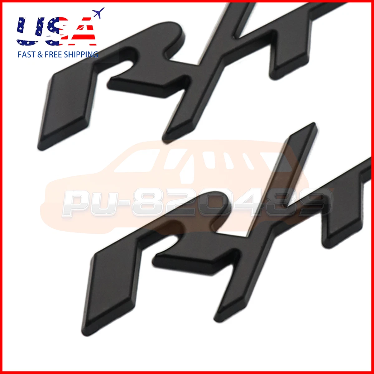 2x For Charger Challenger RT Emblem Side Fender R/T Matte Black Nameplate Badge - product detail image 1