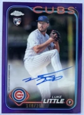 2024 Topps Chrome Luke Little Purple Refractor RC Auto /250 #RA-LL Cubs Rookie