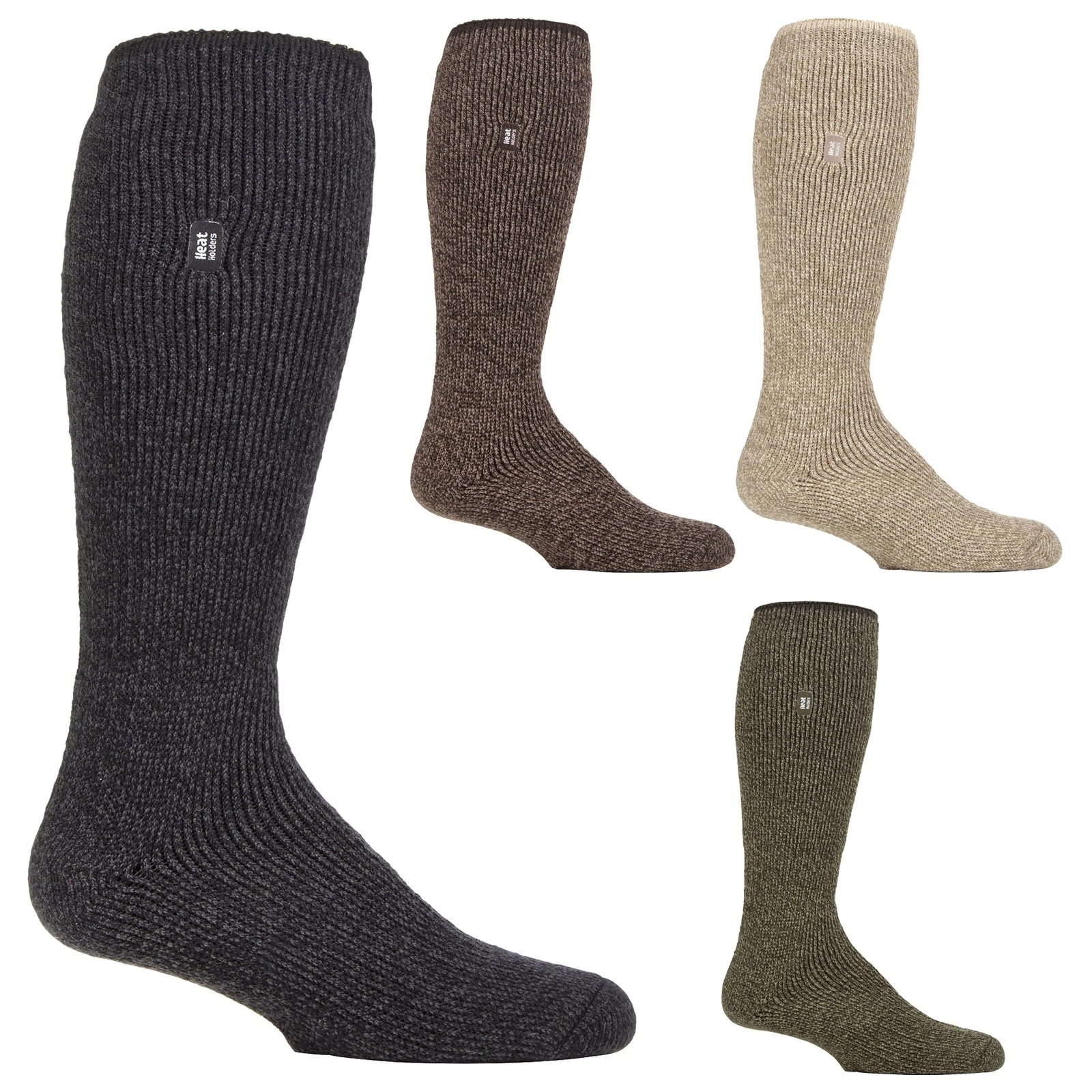 Mens Merino Long Thermal Socks by Heat Holders , Wool Knee High Boot Socks