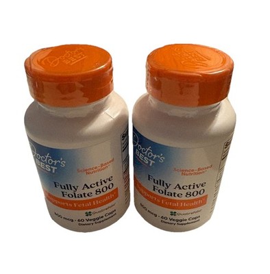 2 Pk Doctor's Best Fully Active Folate 800 60 Count Non Gmo Gluten Free Vegan