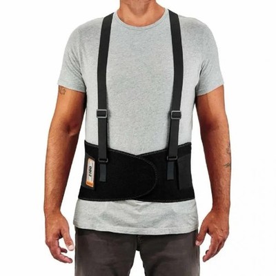Ergodyne ProFlex 100 Large Elastic Back Support Brace with Adjustable Suspenders