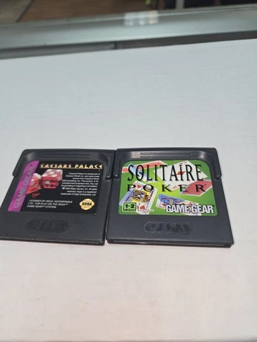 Sega Game Gear Lot Of 2 Carts Only Solitaire Poker And Ceasar's Palace Casino