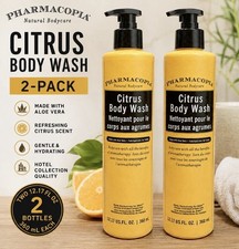 Pharmacopia Citrus Body Wash 12.17 oz 360ml 2-Pack Aloe Vera Hotel Collection