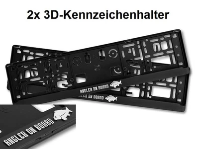 Support pour Plaque D'Immatriculation Pêcheur 3D de Carpe - On Planche - Photo 1/4