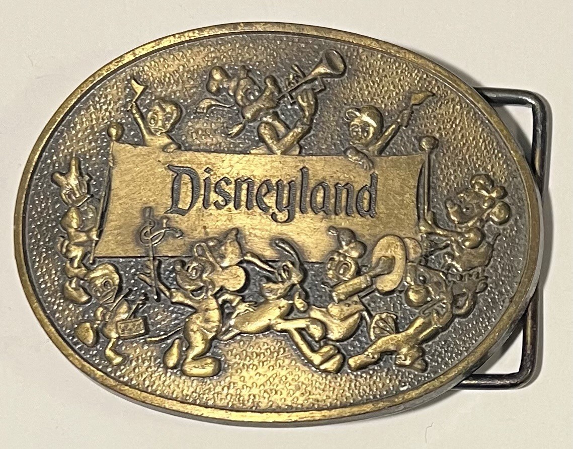 Disneyland Belt Buckle Brass Walt Disney Productions Parade 