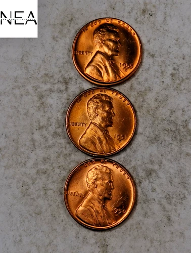 1950-D+1951-D+1955-S Lincoln Wheat Penny Cent Lot/Set ~ Gem BU Red ~ ZWL19