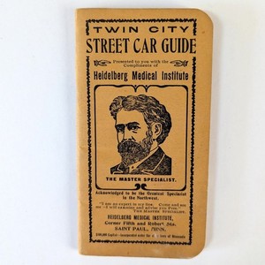 Twin City Street Car Guide Heidelberg Medical Institute Quackery Cures Ads c1901
