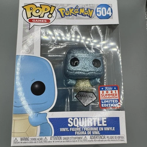 Funko Pop Pokémon Squirtle Diamond Collection 2021 Summer Convention CLEAN LIM..
