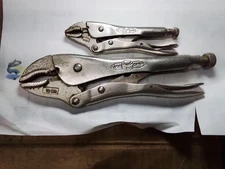 Vintage lot (2) Petersen-Dewitt 10WR & 5WR Curved Jaw Vice-Grip pliers USA