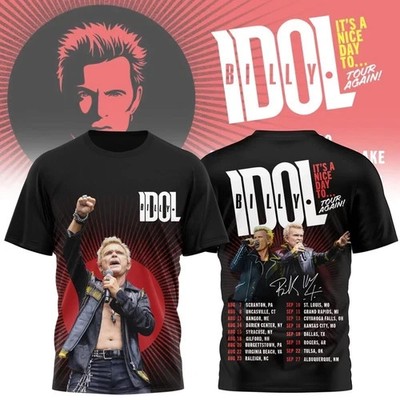 New Billy Idol Its A Nice Day To Tour Again 2026 T-shirt 3D TU1951