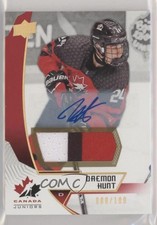 2019 Upper Deck Team Canada Juniors Premium Swatch /199 Daemon Hunt #82 Auto 1u6
