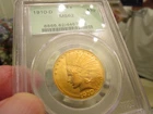OGH  - GOLD - 1910-D  INDIAN HEAD EAGLE PCGS MS-62  1/2 OZ  VERY NICE FOR  A 62