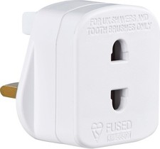 Shaver Plug Adaptor Shaving Toothbrush Adapter Epilators Bathroom UK 2 To 3 Pin