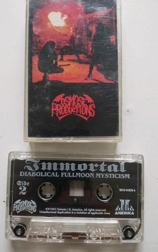IMMORTAL Cassette Tape DIABOLICAL FULLMOON MYSTICISM 1993 Black Metal Rare Foto 2 de 4