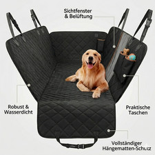 Hundedecke Auto Rückbank Wasserdicht Schondecke mit Seitenschutz & Sichtfenster