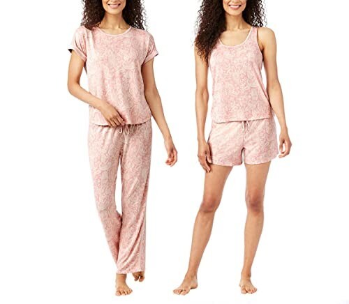 Nuevo con etiquetas Juego de 4 Piezas de Pijama para Mujer Lucky Brand Cachemira Rosa Talla M $85 FFF003 - Imagen 1 de 4