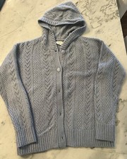 FAT FACE Womens Hooded Cardigan Sweater UK 10 US 6 Small Blue