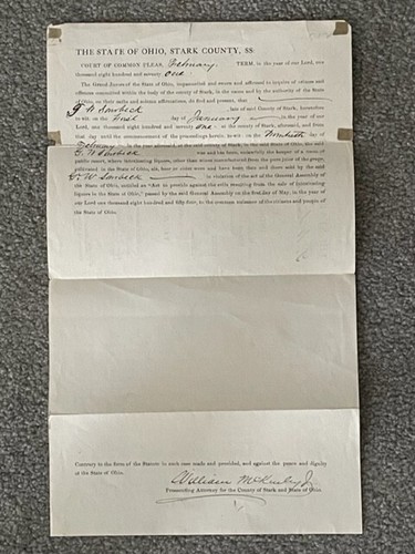 MCKINLEY, WILLIAM FIRMADO DOS VECES DOCUMENTO, PRESIDENTE, LICOR, ABOGADO, OHIO - Imagen 4 de 6