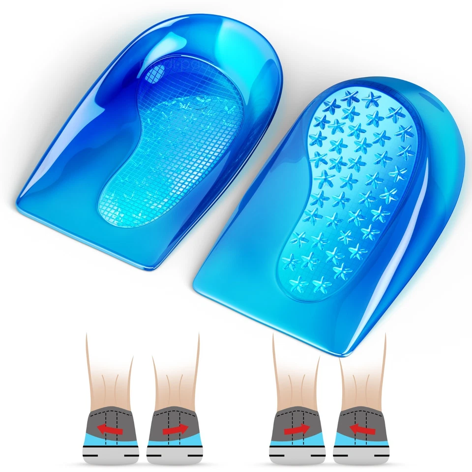 Gel Heel Inserts Shoe Pads Insoles Support Plantar Fasciitis Foot Pain Relief UK - Image 3 of 4