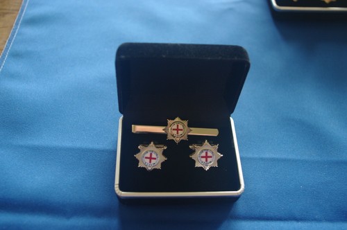 Gold Ciff Links and Tie Slide Irish Guards, Militaria, Military Jewellery