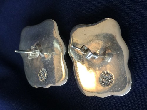 Sterling Silver Brooch & Erring Set - 925 / 60g, Mexico, Signed - Picture 8 of 10