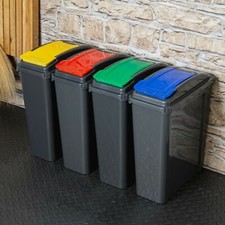25L Slimline Plastic Recycle Recycling Bin Waste Storage Dustbin Kitchen Garden